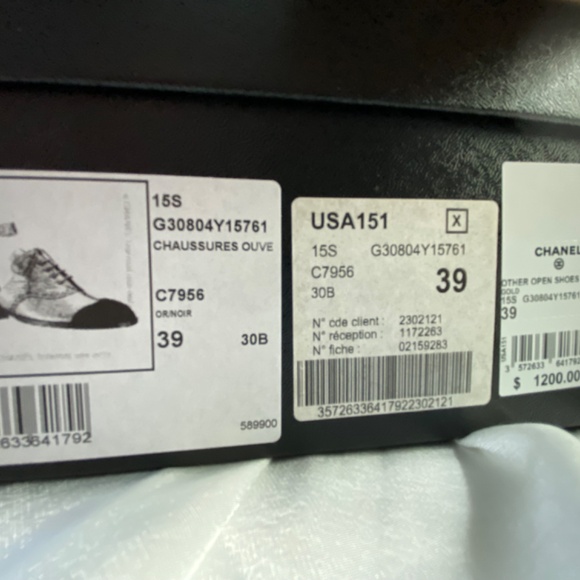 Chanel 2015 Runway |Gold Ankle Strap Oxfords Black Suede Toe Cap - Picture 6 of 6